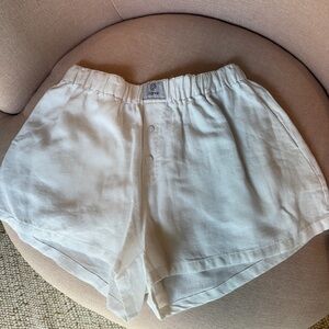 Parke White Linen Boxer Shorts
